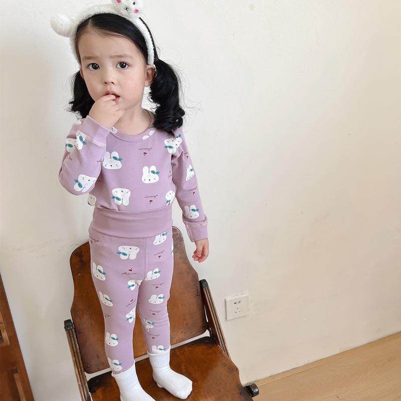 Детский комплект нижнего белья из хлопка с высокой талией для мальчиков и девочек, бесшовный домашний костюм для защиты живота