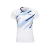 Badminton Series Striped V-Neck Quick-Dry Cool Sports Competition Training Short Sleeve T-Shirt Unisex Tops White AAYV034-2