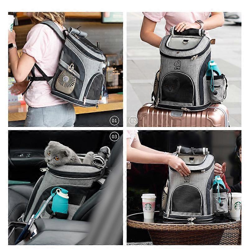 Pet Supplies Out Puppy Backpack Expandable Pet Bag Large Capacity Breathable Portable Cat Backpack Foldable Dog Bag