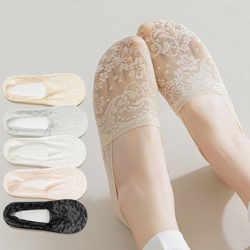Summer Low-top Invisible Socks Breathable Non-slip  Lace Socks New Women's Lace Boat Socks