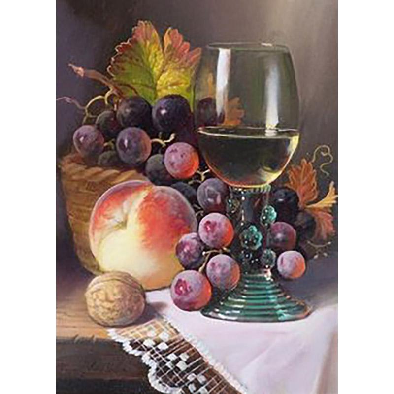 Floral Fruit DIY 5D Diamond Painting Full Round Drill Flower Diamond Embroidery Cross Stitch Mosaic Kits Wall Art Home Decor