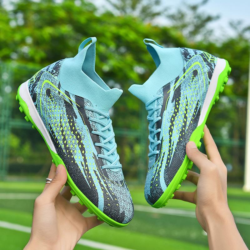 34-46 Мужские футбольные бутсы резиновые мягкие подошвы короткие шипы искусственный газон кожаные детские футбольные бутсы для молодежи