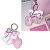 Plush Strawberry Bowknot Charm Keychains Sweet Lovely Pendant Hangings Ornament Keyring Backpack Decoration for Women