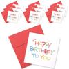 Projection Design Mini Congratulatory Card 10p + Envelope 10p, Rainbow Birthday Celebration, 1 Set