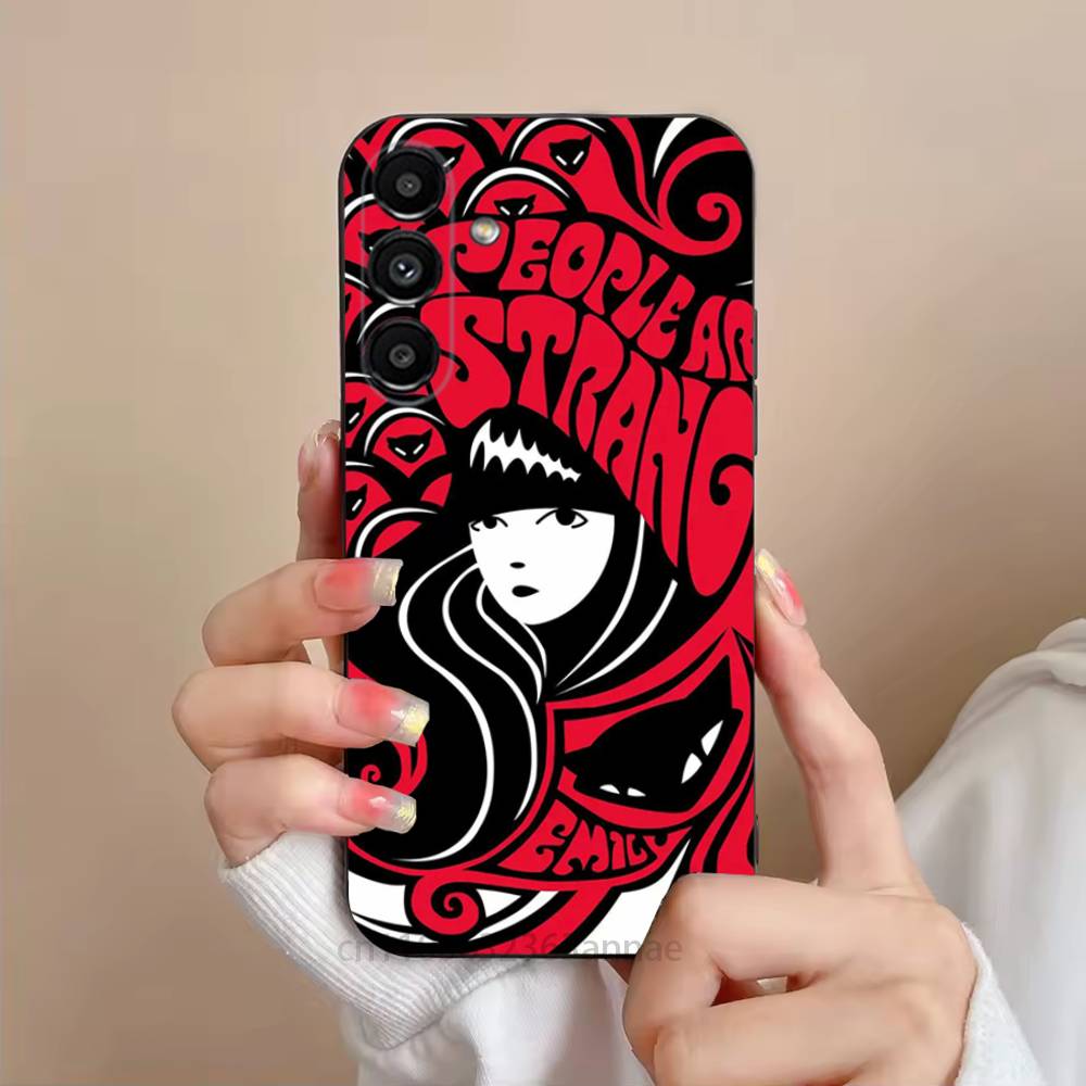 Comics Emily The Strange Phone Case For Samsung S25,24,21,22,23,S30,Ultra,S20,Plus,Fe,Lite,Note,S10,S9,Black Soft Shell