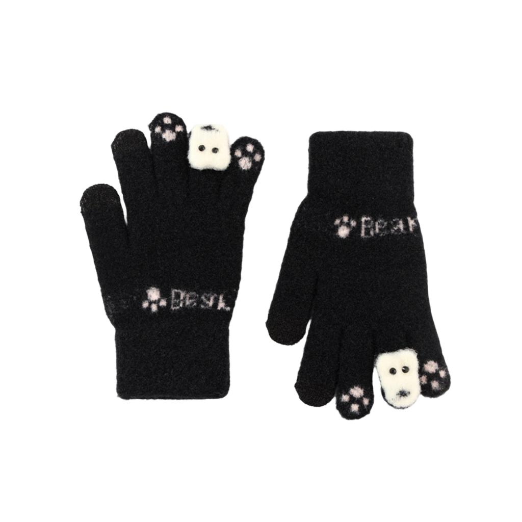 Зимние перчатки Плюс бархатные Толстые Защищающие от холода Велосипедные Сенсорные Вязаные перчатки Теплые Унисекс Шерстяные перчатки