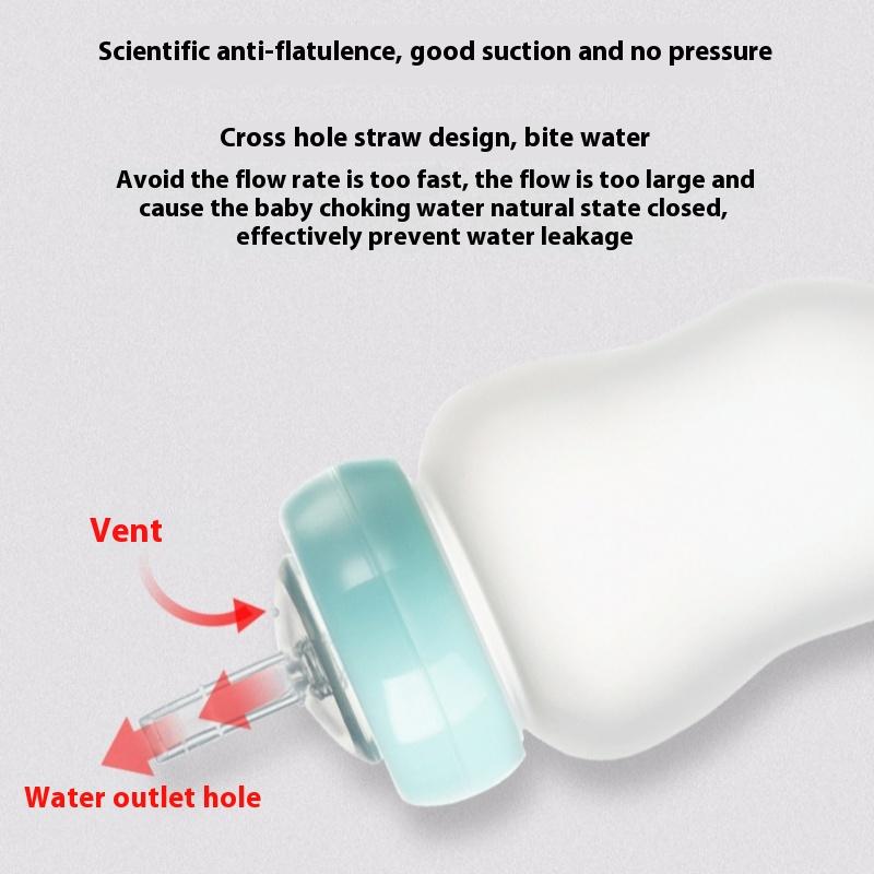 Бутылочка для кормления новорожденных с широким горлом, бутылочка для рисовых хлопьев, соломенная чашка, набор 3 в 1, мягкая ложка для кормления из пищевого силикона