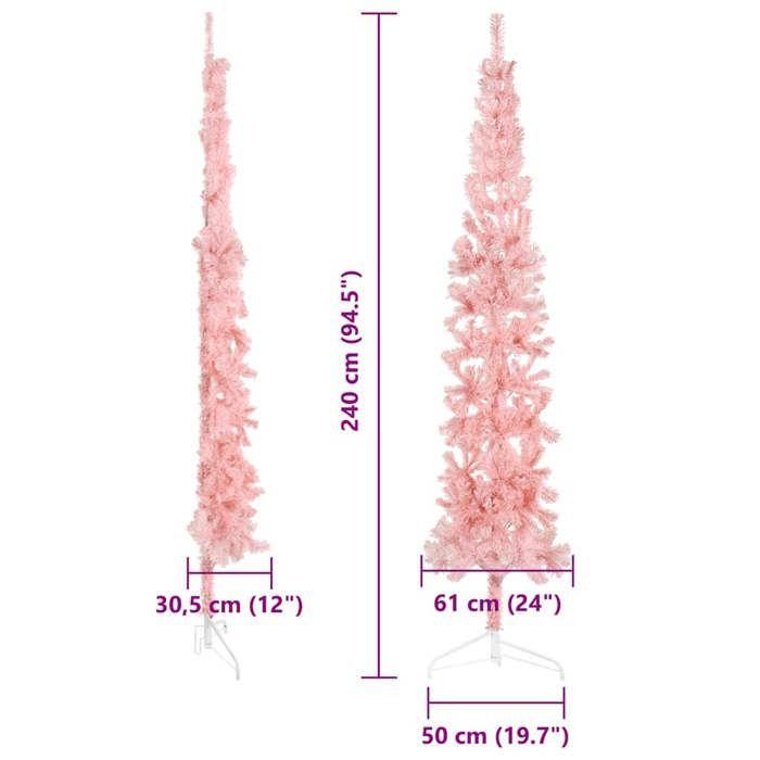 VidaXL Demi Sapin de Noël Artificiel Mince avec Support Arbre de Noël Décoration de Vacances Ornement de Noël Décoration de 344573
