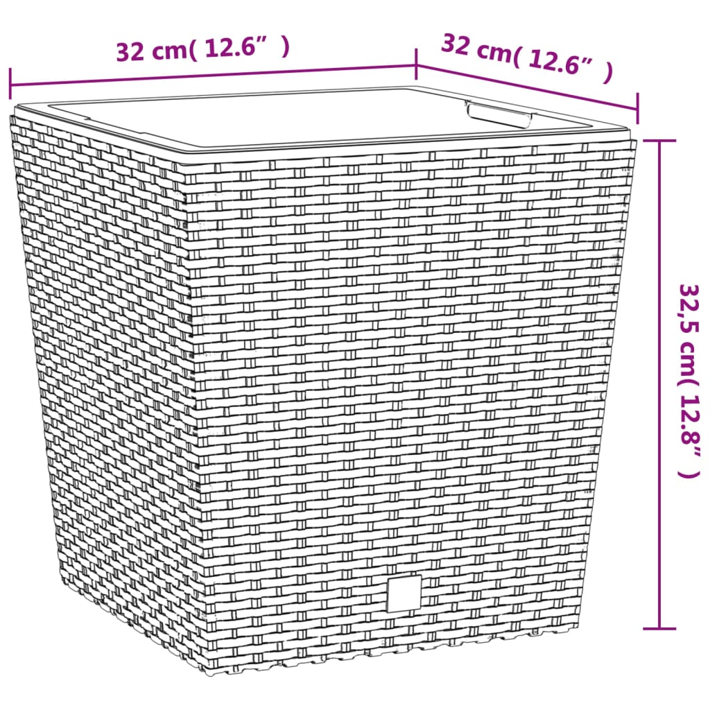 Vidaxl Donica Z Pojemnikiem Wewnętrznym, Biała, 21/32 L, Rattan Pp