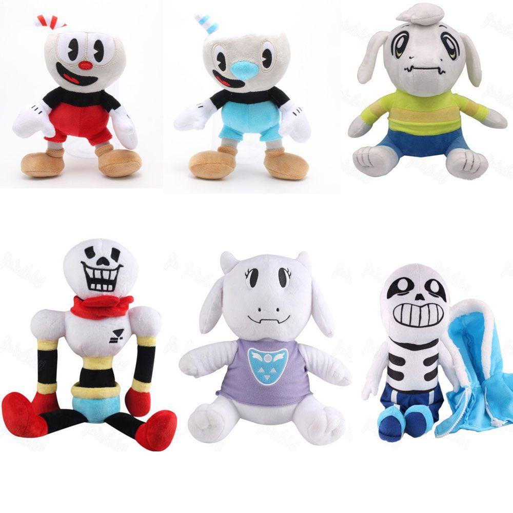 Premium 2 Pieces Set Of 10 Inch Cuphead And Mugman Plush Toys With Cozy Mecup And Brocup Designs