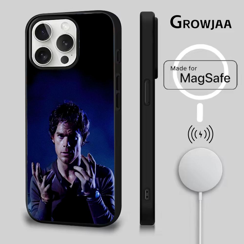 Чехол для телефона D-Dexter Morgan для iPhone 16e, 16, 15, 14, 13, 12, 11, Plus, Pro, Max, Mini Магнитная беспроводная зарядка MagSafe