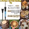 Wood Burning Pyrography Kit with 28 PCS Painting Attachments Tips Wooden Engraving Burner Scorch Pen Carving Craft DIY Tool