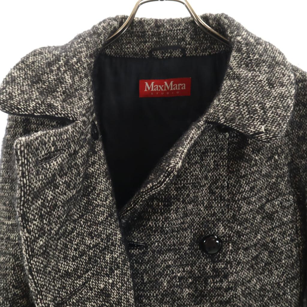 Пальто из шерсти Max Mara Studio 36 Серо-бежевый Женское Б/у