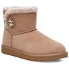 UGG Бейли Мини Пуговица Золотой Блеск Теплые Удобные Короткие Зимние Ботинки Женские ботинки Коричневые 1118998-ARGL