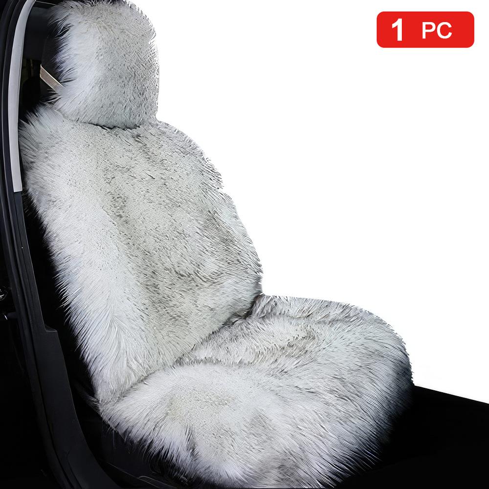 Теплые плюшевые чехлы на автомобильные сиденья, универсальный длинный шерстяной мех, автомобильное переднее сиденье, защитный коврик для автоаксессуаров, автомобильное сиденье