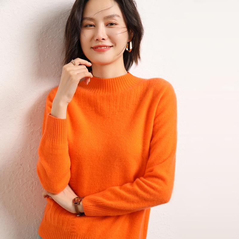 Готовый к носке Кардиган с полуворотником для женщин Осенью и Зимой Новая Кашемировая Вязаная Базовая Рубашка Модный Универсальный Пуловер Свитер