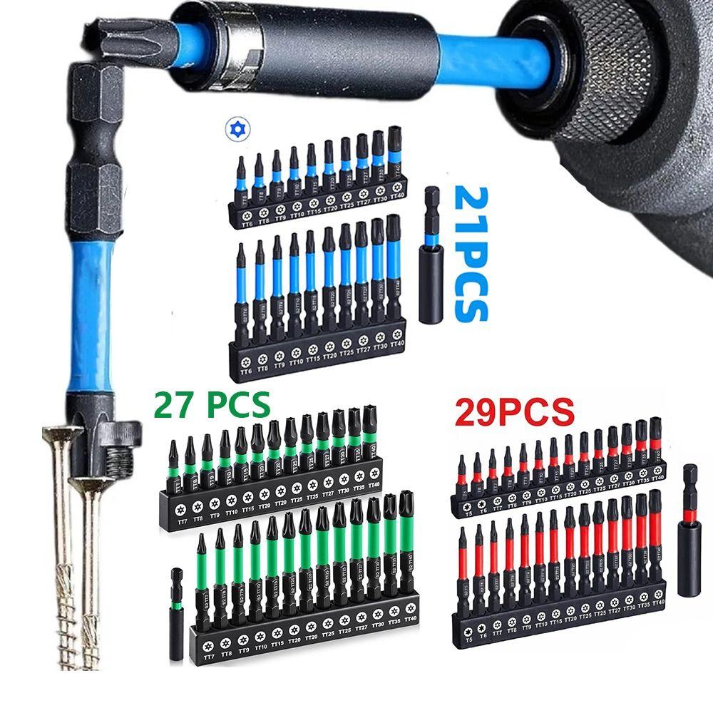 21/27/29 PCS Magnetic Impact Torx Bit Set Hex Head Shank Star Impact Drill Bit Set Drill Bit