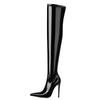 Thigh High Boots For Women 2024 Sexy Point Black Heeled Winter Women's Over the Knee Boot Long Party Fetish Dance Shoes Lady
