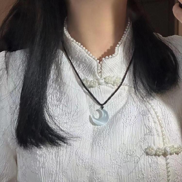 Модная цепочка на ключицы с подвеской в виде хрустального полумесяца, чокер, украшение
