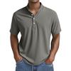 Мужские летние однотонные топы с воротником на пуговицах и коротким рукавом, мужские повседневные свободные модные топы