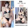 Sex underwear three-point strap bra panties bikini set dark cross nun