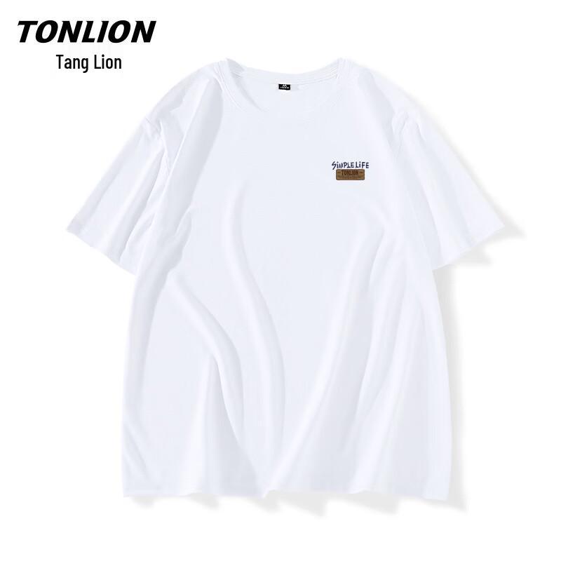 Мужская летняя свободная футболка с коротким рукавом TonLion