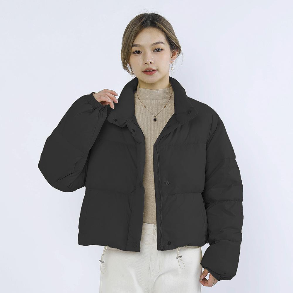 Зимнее женское пальто, однотонное, простое, утолщенное, с коротким воротником-стойкой, куртка из утиного пуха