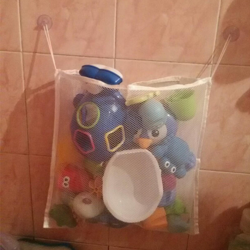 Детские игрушки для купания, сумка для хранения на присоске, складной подвесной сетчатый органайзер для игрушек для ванной комнаты и душа