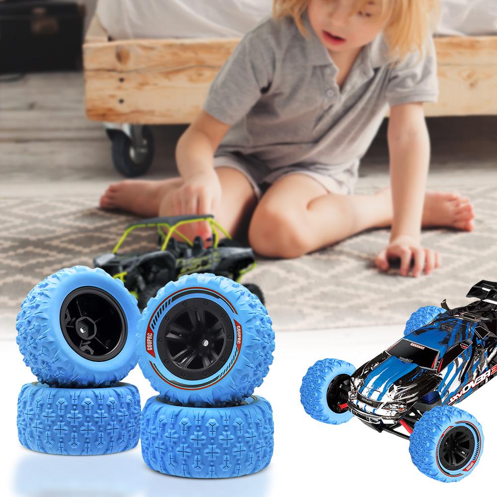 4Pcs 12mm Hex Wheels Tires Swamp Claw Mud Terrain Tires Accessories RC Tires Wheels for 1/14 1/16 RC Car Crawler Buggy Truck