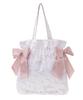 Maison de FLEUR Сумка-тоут с узором из лент и двойной лентой, Розовый, Размер F, 08001132400