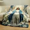 Sacred Religious Floral Throw Blanket  Printed Blanket for Living Room Bed Couch lunch break Soft Cozy Blanket for Friend's festival Gift