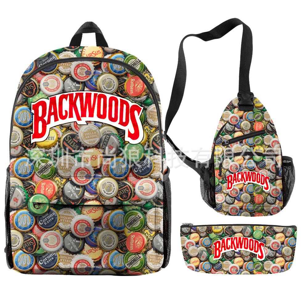 Backwoods Large Capacity Junior High School Student School Bag Lightweight Simple Travel Bag Polyester Backpack