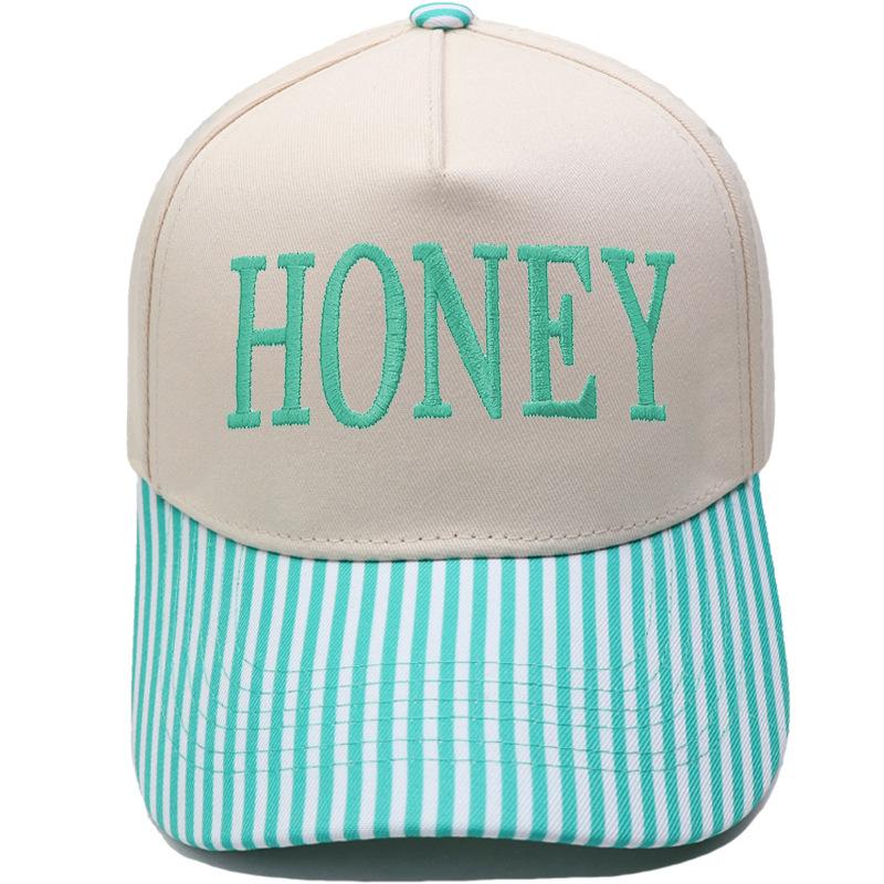 HONEY truck driver hat embroidery retro color matching baseball cap European and American men's and women's casual outdoor hat
