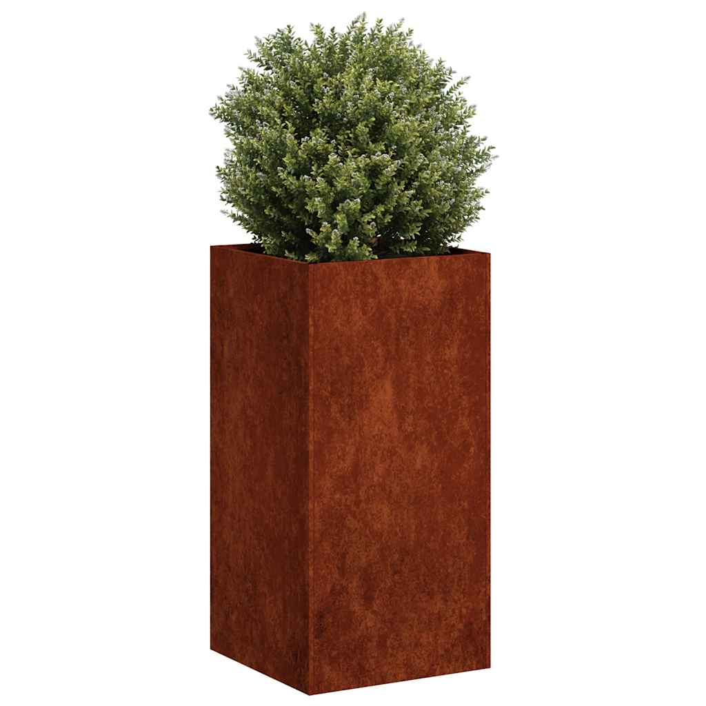 Rustic Planter Box 40x40x80 cm Weatherproof Steel