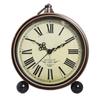 Retro Alarm Clock Metal Silent Table Desk Clock Non Ticking Quartz Movement Bedside Clock for Bedroom