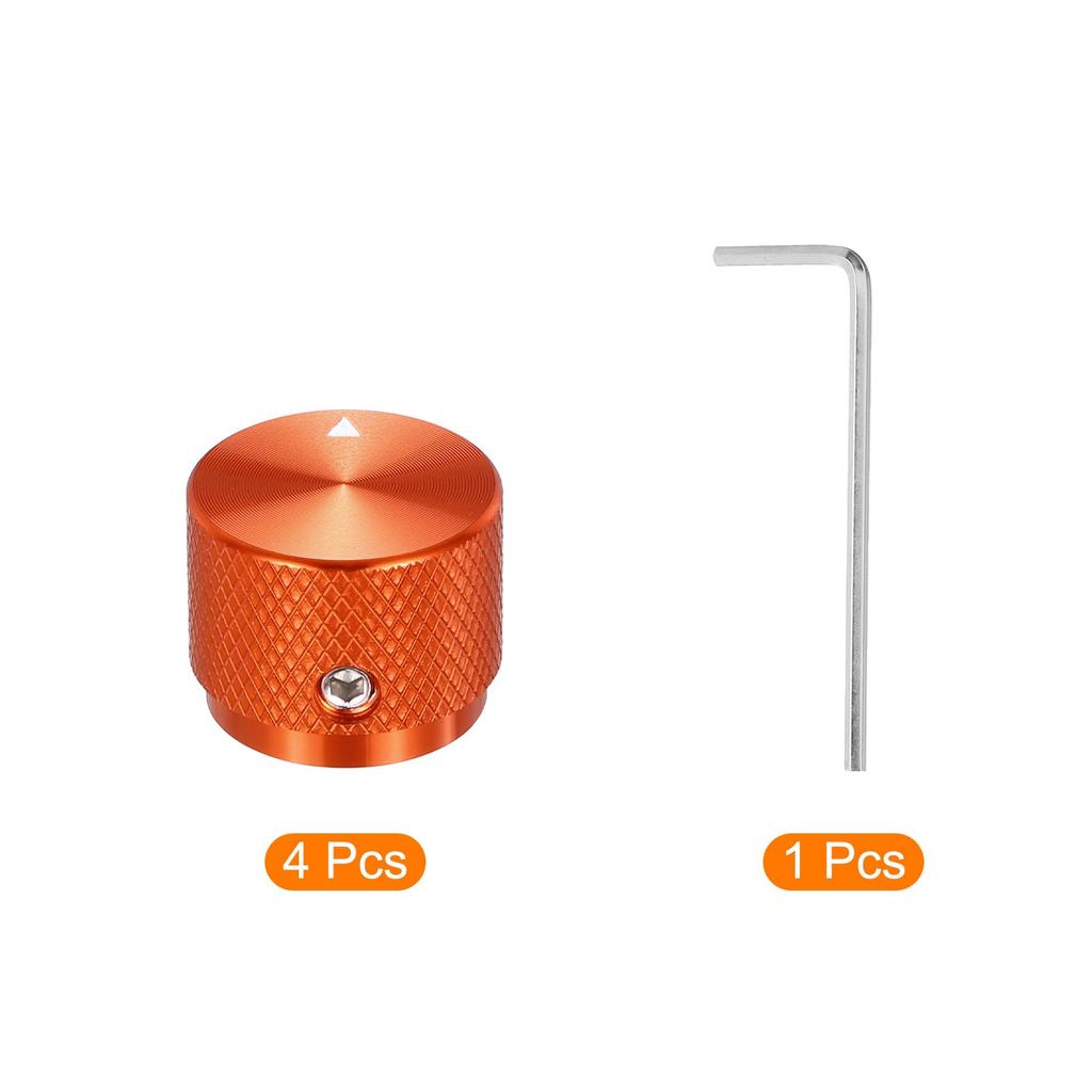 Uxcell Aluminum Potentiometer Universal Volume Tone Control Knob with Arrow Indicator for Red 4-Piece Knob, 1/4" (6mm) Guitar, 3/5" (20x15.5mm)