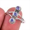 Натуральный драгоценный камень танзанит 925 пробы стерлинговое серебро ювелирное кольцо размер 10 U1M81