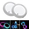 2PCS Universal Led Car Cup Holder Bottom Pad LED Light Cover Trim Atmosphere Lamp Lights Anti-slip Mat Colorful Light Coaster
