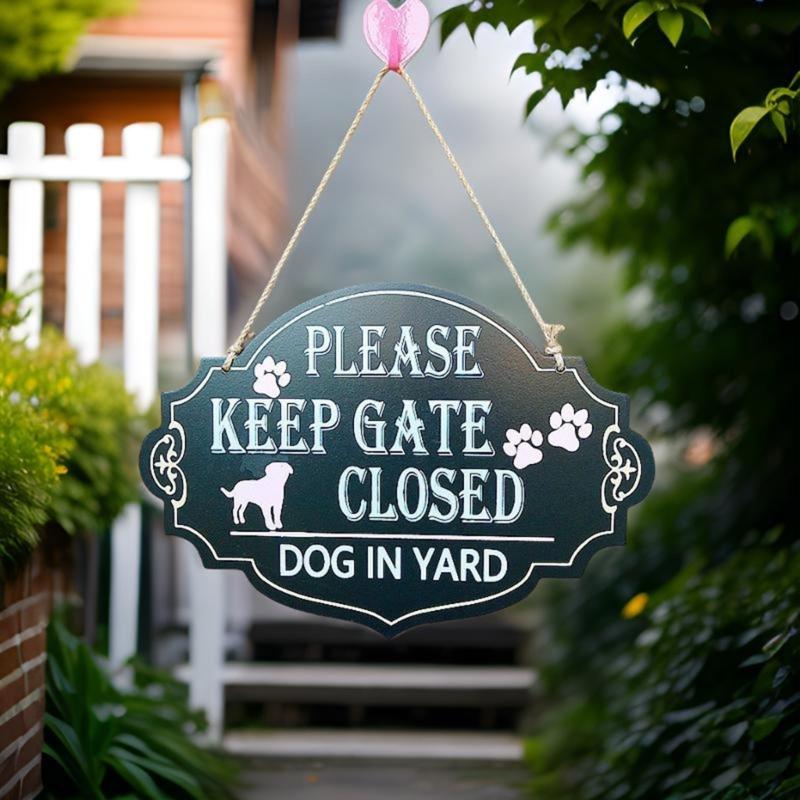 Pet Safety Sign Rusts Free Weatherproof Dog Safety Sign Easy to Install 12.99x9.05inch Wood Please Keep Gate Closed Sign