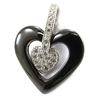 [L3933] - Серебряный кулон "Любовь" черно-белый (керамика)