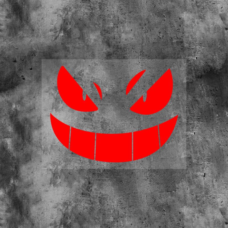 Creative Devil Smiley Car Stickers Electric Car Motorcycle Motorcycle Body Modification Stickers Fuel Tank Helmet Decoration