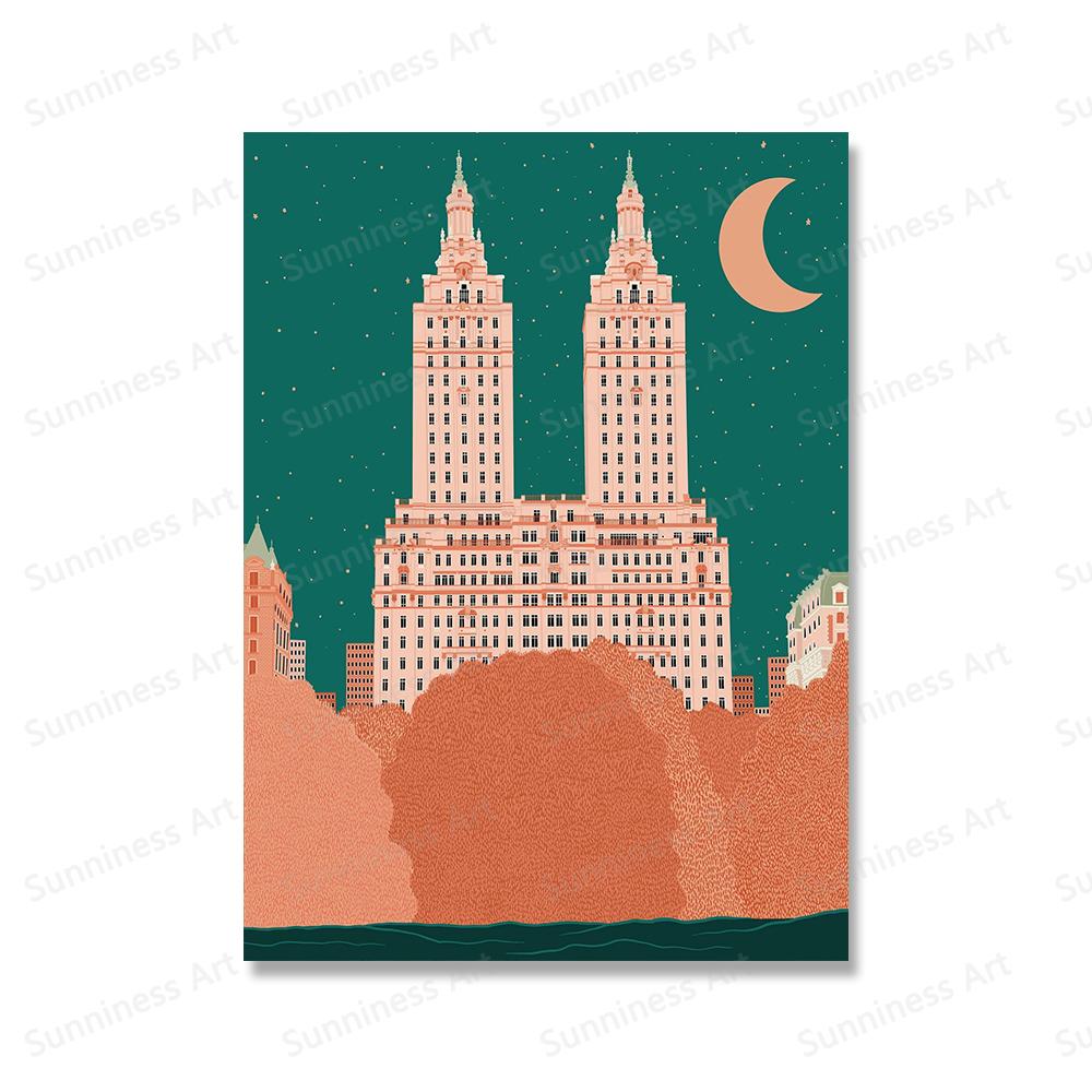 Paris London New York Milan China Wall Art Canvas Painting Nordic Landscape Poster And Print Wall Pictures For Living Room Decor