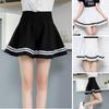 Женская однотонная мини-школьная юбка трапециевидной формы в полоску с высокой талией в полоску, новая антилегкая юбка, юбка для черлидинга
