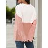 Wish Independent Station Splicing Color Loose Sweater Европейская и американская женская одежда Круглый вырез Вязаный свитер Джемпер