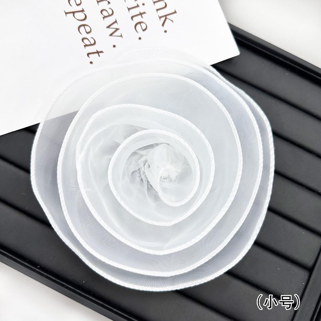 Solid Color Three-Dimensional Flower Corsage Accessories Simulated Flower Decoration Material Eugen Yarn Lace Cloth Sticker Accessories