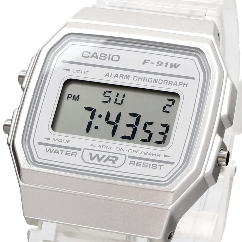 Casio Digital Watch Quartz Unisex Cheap Casio Clear F-91WS-7 [Item]