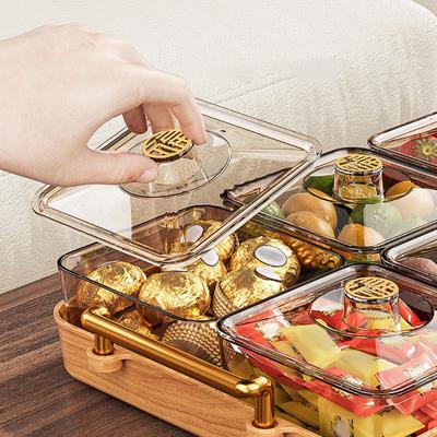 Поднос для сервировки с крышкой, контейнер для конфет, орехов, сухофруктов, коробка для хранения еды на свадьбу