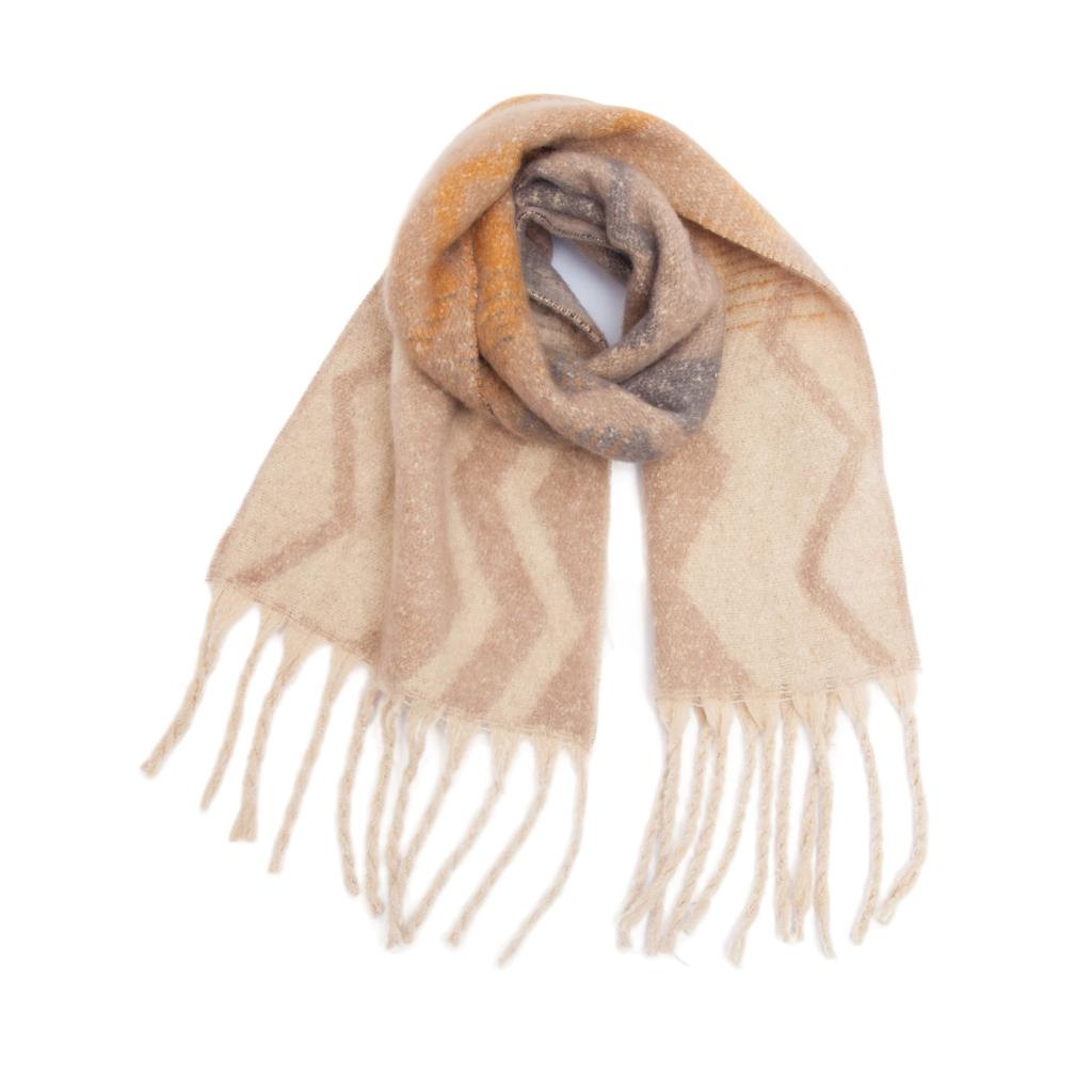 Female Shawl Autumn Winter Thick Scarf Tassel Gradient Wavy Scarf