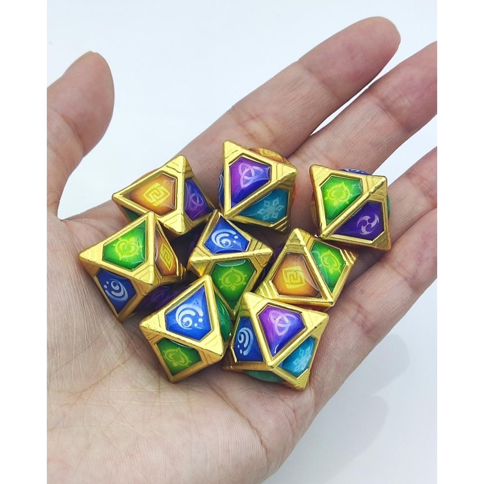 Impact Genius TCG Elemental Dice Game Requis Аксессуары Коллекция Игрушек (8 шт.)