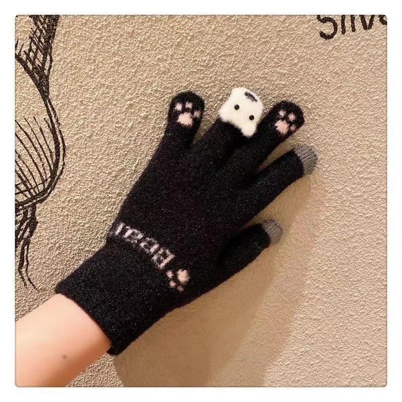 Теплые перчатки для осени и зимы с добавлением флиса и утолщением, а также теплые перчатки для велоспорта на открытом воздухе